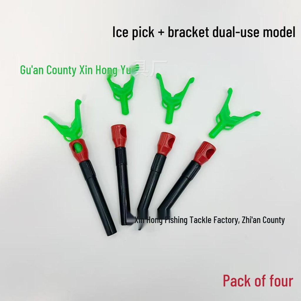 Ice Fishing Gear: Tent Pegs, Ice Anchors, Spiral Ground Screws, Rod Holder, Drill Tool