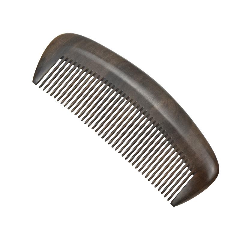 Moon-Shaped Solid Wood Comb for Men and Women – Deep Precious Treasure, Home Daily Use, Engraved Design