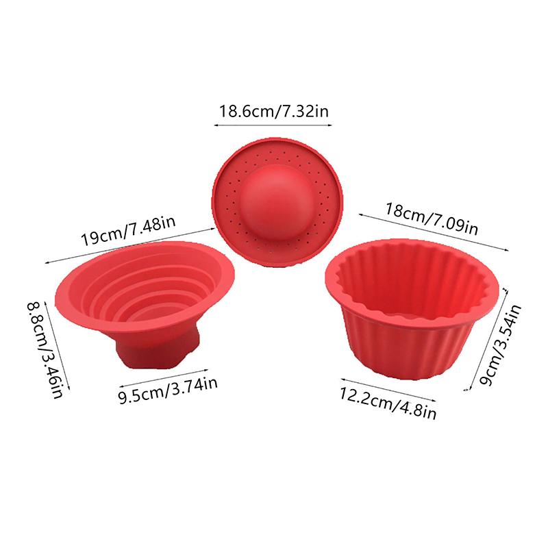 3Pcs/set Silicone Cupcake Mold Heat Resistant Big Top Cupcake Bake Mould Tools Baking Maker Kitchen Gadgets