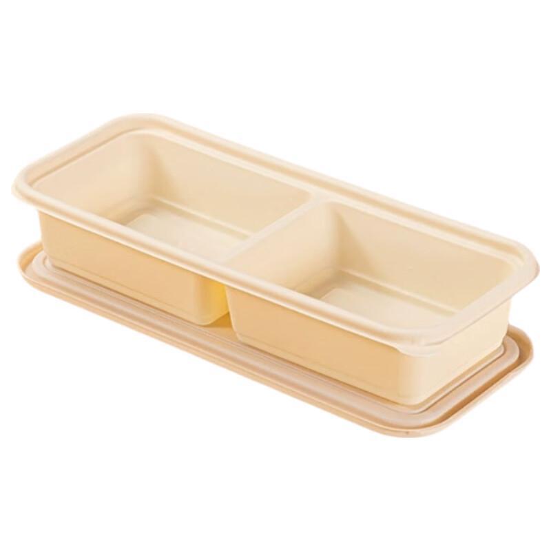 

Corn Starch 2-Compartment Disposable Food Container with Lid