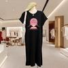 Summer Short-sleeved Dress, Casual and Laid-back Style, T-shirt Skirt, Loose and Large Size, Knee-length Dress