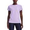 Under Armour Logo Print Solid Color Round Neck Short Sleeve T-Shirt Women T-Shirts Purple 1370760-515