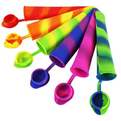 Lot de 2 moules à glaçons en silicone arc-en-ciel pour faire des sucettes glacées, des yaourts, des glaces, des sucettes glacées