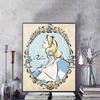 Diamond Painting Alice In Wonderland Retro Illustration, 5D Diamond Painting Art Embroidery Cross Stitch Room Decoration