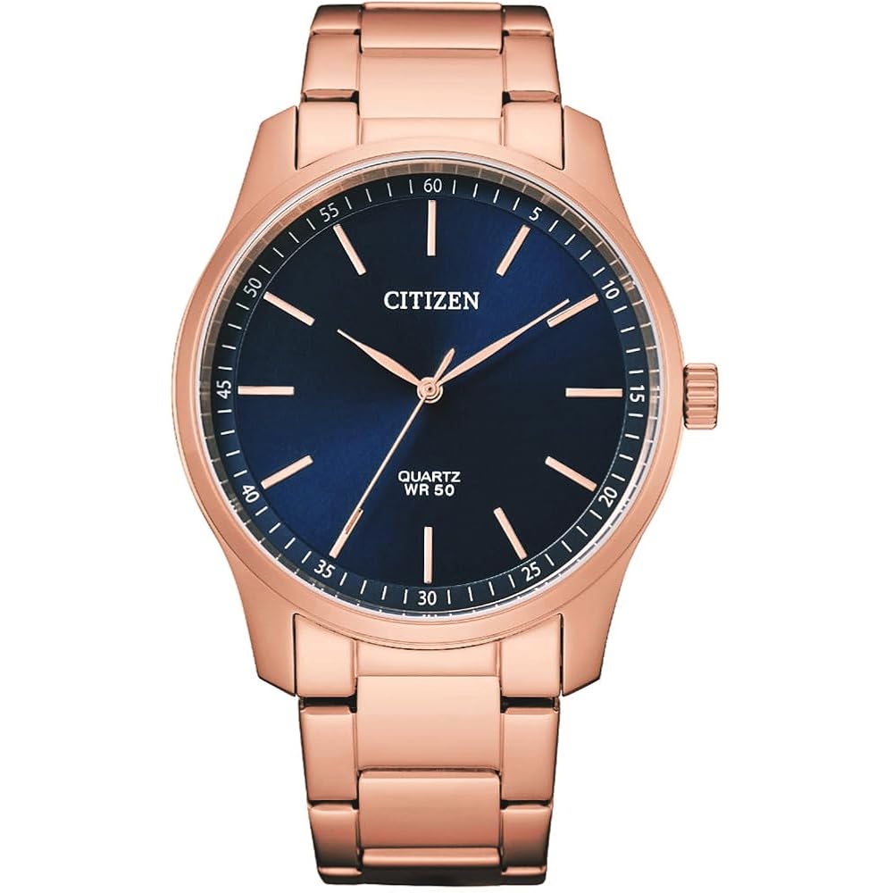 Citizen Quartz Men s Watch BH5003-51L Blue Dial Rose Gold Metal Band International Model