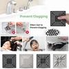 Silicone Shower Drain Hair Catcher Square Deodorant Shower Drain Cover Durable Easy To Clean Floor Drain Protector