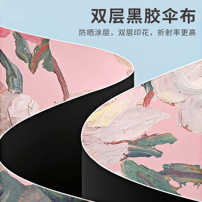 Umbrella Double-layer sunscreen umbrella vinyl 50 + weather and rain umbrella three-fold umbrella retro sun umbrella sunshade and UV protection