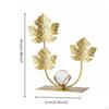 Crystal Ball Contemporary Chic metal Ornament Handcrafted Look Decorative Sphere Feather Leaf C