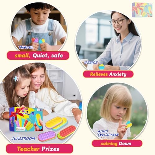 Zestaw 6 magnetycznych zabawek Fidget, Ciche sensoryczne zabawki ślizgowe do łagodzenia stresu, lęku, ADHD, autyzmu, Sensoryczne magnetyczne zabawki ślizgowe dla dzieci i dorosłych