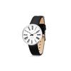 ARNE JACOBSEN STATION 53301-1601 Watch, 34mm, Scandinavian Design, Water Resistant (Quiet Design with No Second Hand), White with Black Leather Strap