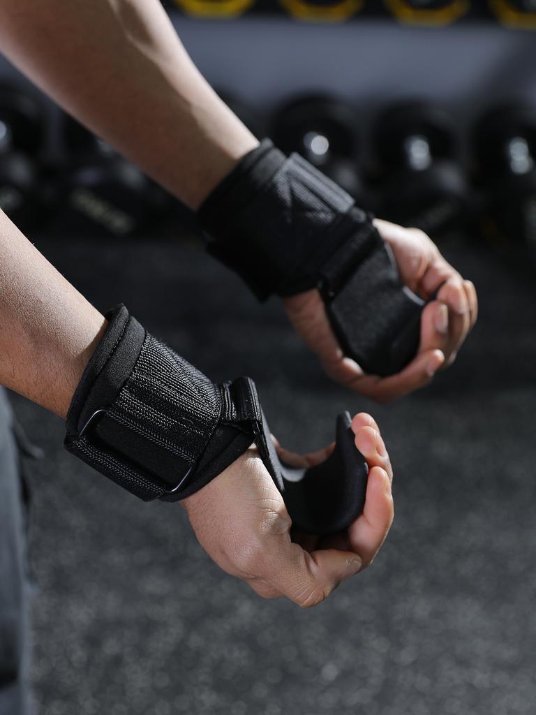 Vbosi Heavy Duty Gewichthefhaken Polsband Grips Neopreen Gevoerd Staal Voor Deadlifts Pull-Ups Gymtraining