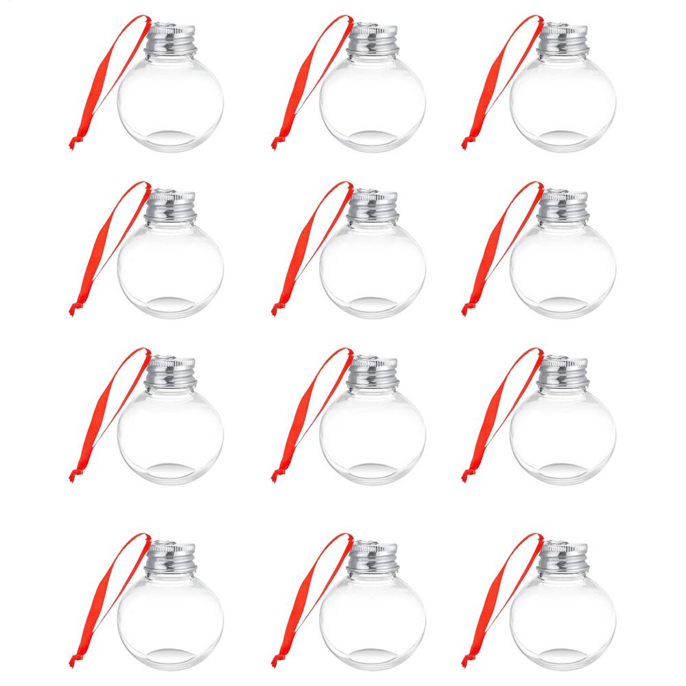 Clear Ornaments For Crafts Fillable 12 Pieces Clear Christmas Ornaments Tree Ball With Lid For Wedding Birthday Family Gathering