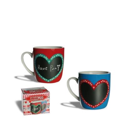 Heart Mug with Chalkboard Mug with Chalk
