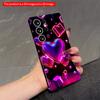 2DFlat Samsung Phone Case Neon Hearts & Geometric Glow Applicable To Galaxy S23 S24 S25ULTRA S26 A12 A14 A15 A16 A54 A55