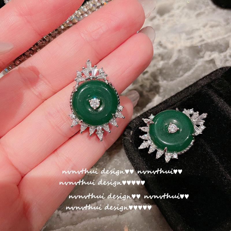 Vintage Oil Painting Emerald Bracelet Plated With 18K Gold Glass, Colored Treasure Zircon Flash Diamond Bracelet Crystal.