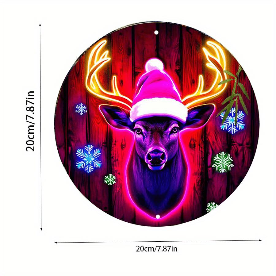 

2d Flat 20*20cm Christmas Hat Circular, Reindeer Circular, Snowflake Wooden Wall Decoration, Home, Garage, Restaurant, cafe Wall Decoration Sign. 20*20cm