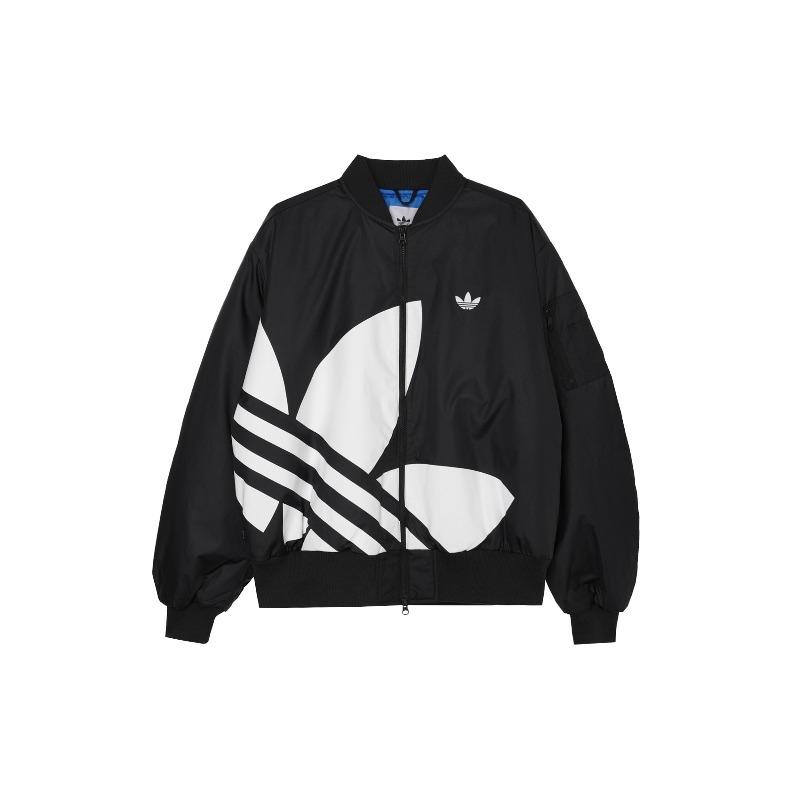 adidas Originals Sports Lifestyle Series Classic Retro Sports Stand Collar Pilot Long Sleeve Jacket Unisex Jacket Black JL8380