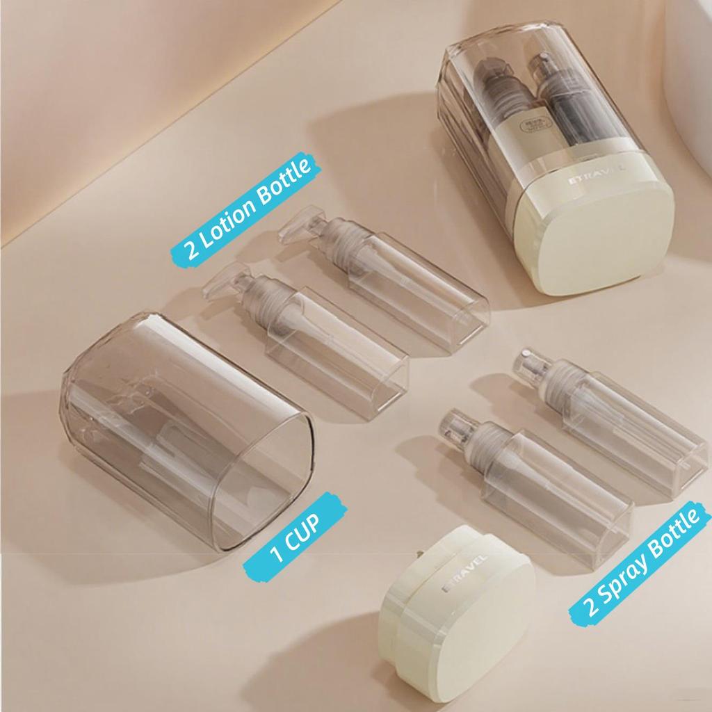 NEW 35ML Clear Empty Refillable Airless Vacuum Pump Cream Lotion And Spray Bottle Set Sample Packing For Toiletries Portable