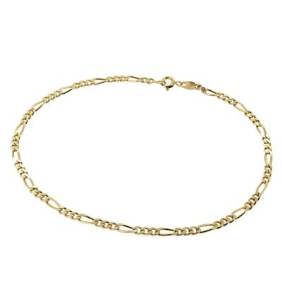 [Shinjuku Gin No Kura] Figaro Chain Gold-Colored Silver 925 Men's Anklet, Simple Design
