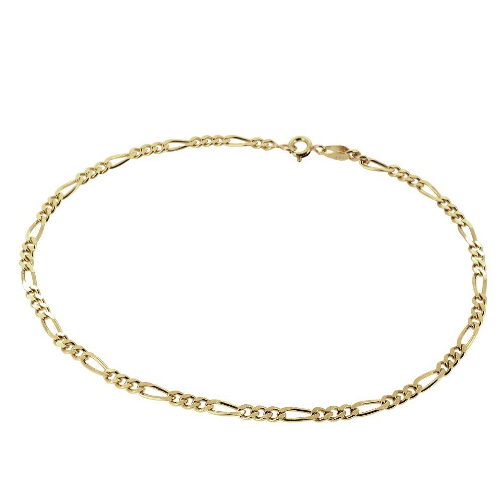[Shinjuku Gin No Kura] Figaro Chain Gold-Colored Silver 925 Men's Anklet, Simple Design