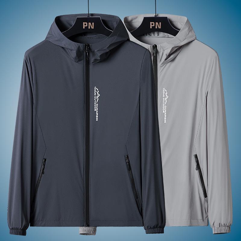 

Men s and Women s Hooded Quick-Dry Breathable Sun Protection Jacket - Trendy Summer Wear 4XL темно-сірий