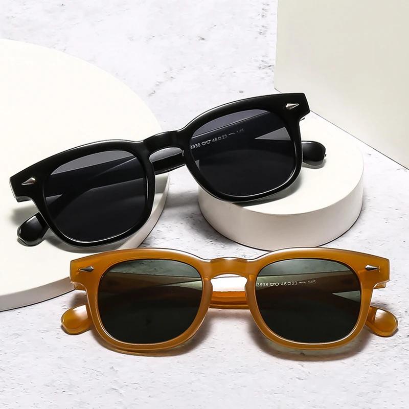 Fashion Women Sunglasses Square Rivets Retro Orange Black Shades UV400 Clear Lens Frame