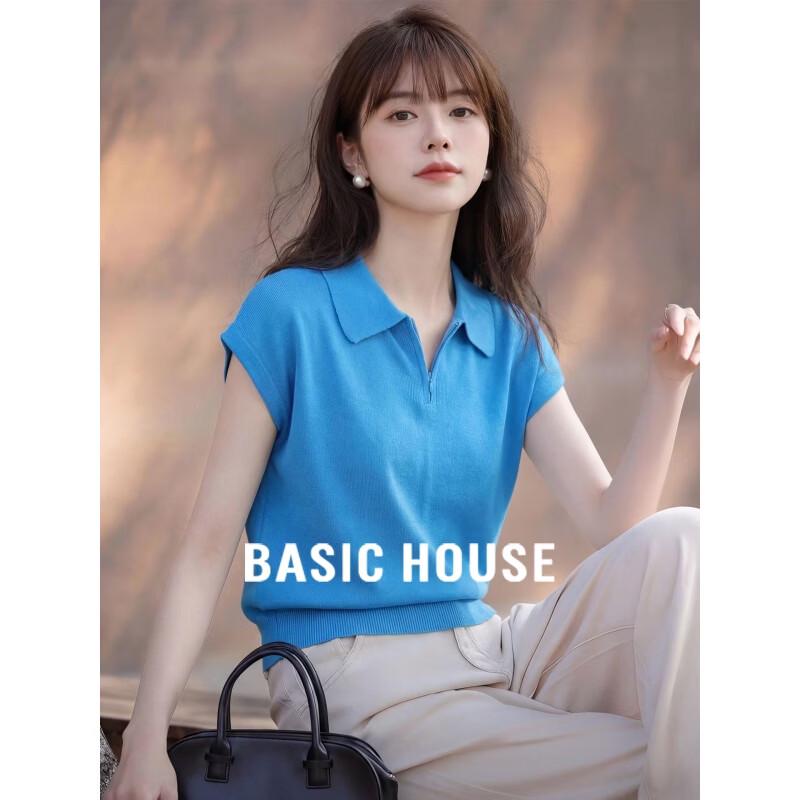 Basic House Women s Polo Collar Short Sleeve T-Shirt M