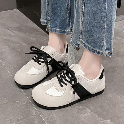 Scarpe da donna in morbida pelle, comode, traspiranti, casual, coreane, nuove, con lacci, antiscivolo, scarpe da corsa sportive