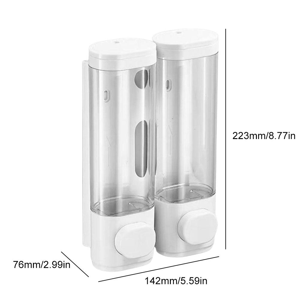 Shampoo Dispenser for Shower Wall Chamber Refillable Liquid Soap Dispenser Bottle Bathroom Containers Transparent 3 Chamber