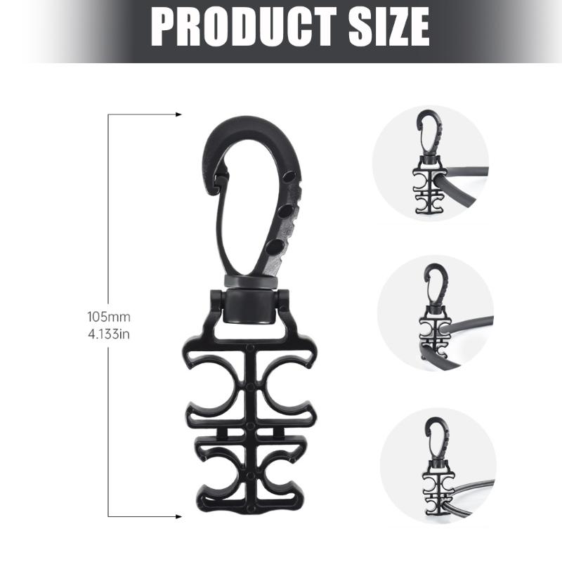 Scubas Diving Hose Holder Clip with Snap Hook Buckle Diving Double Hose Holder Clip Diving Double BCD Hose Clip Enduring