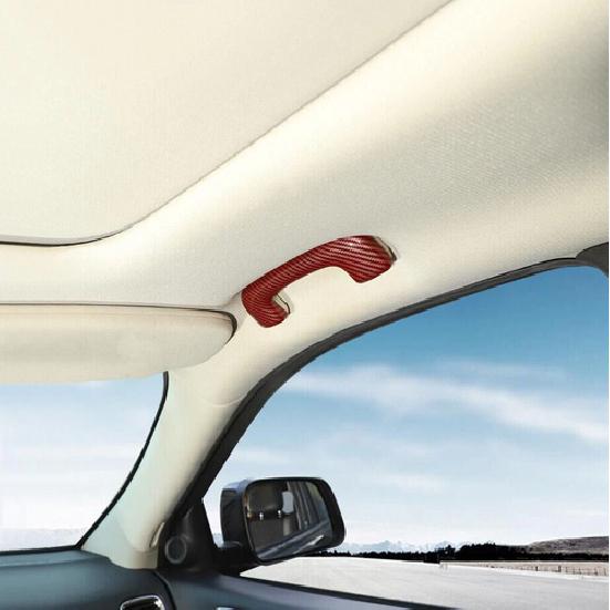 For 2011-2025 Dodge Durango ABS Red Carbon Fiber Roof Bar Grab Handle Cover Trim