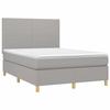 VidaXL Lit à sommier tapissier avec matelas Gris clair 140x200cm Tissu - Modèle 3142177