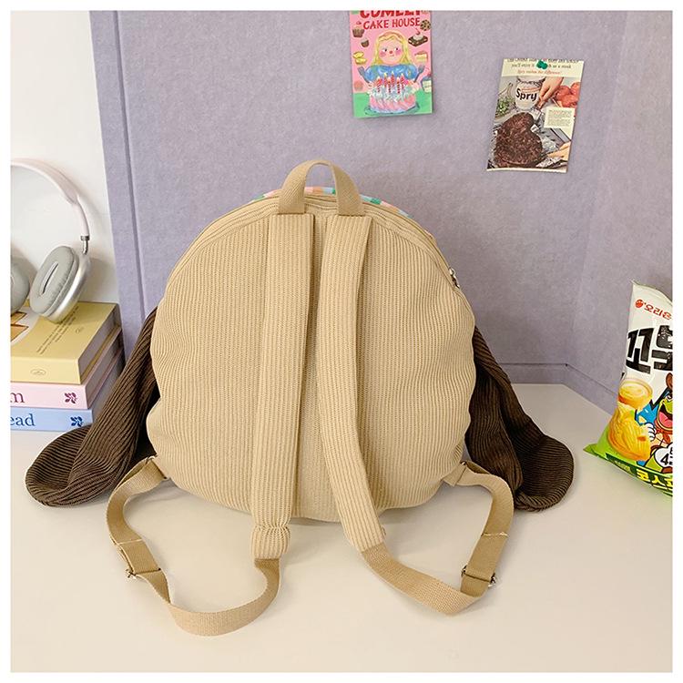 3D Cartoon Dog Backpack for Women - Large-Capacity Schoolbag with Doll Gift