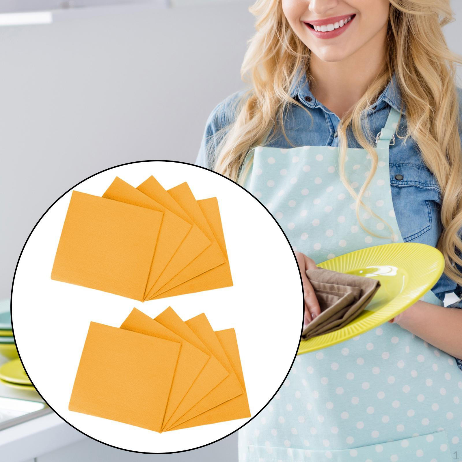 

Набор из 10 многоразовых чистящих салфеток для использования на кухне и в ванной комнате оранжевый