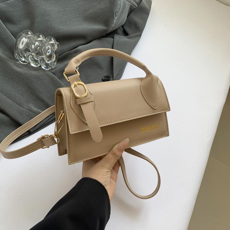 Chic Fashion Street Style Medium Square Bag Pu Leather Crossbody Handbag 2024