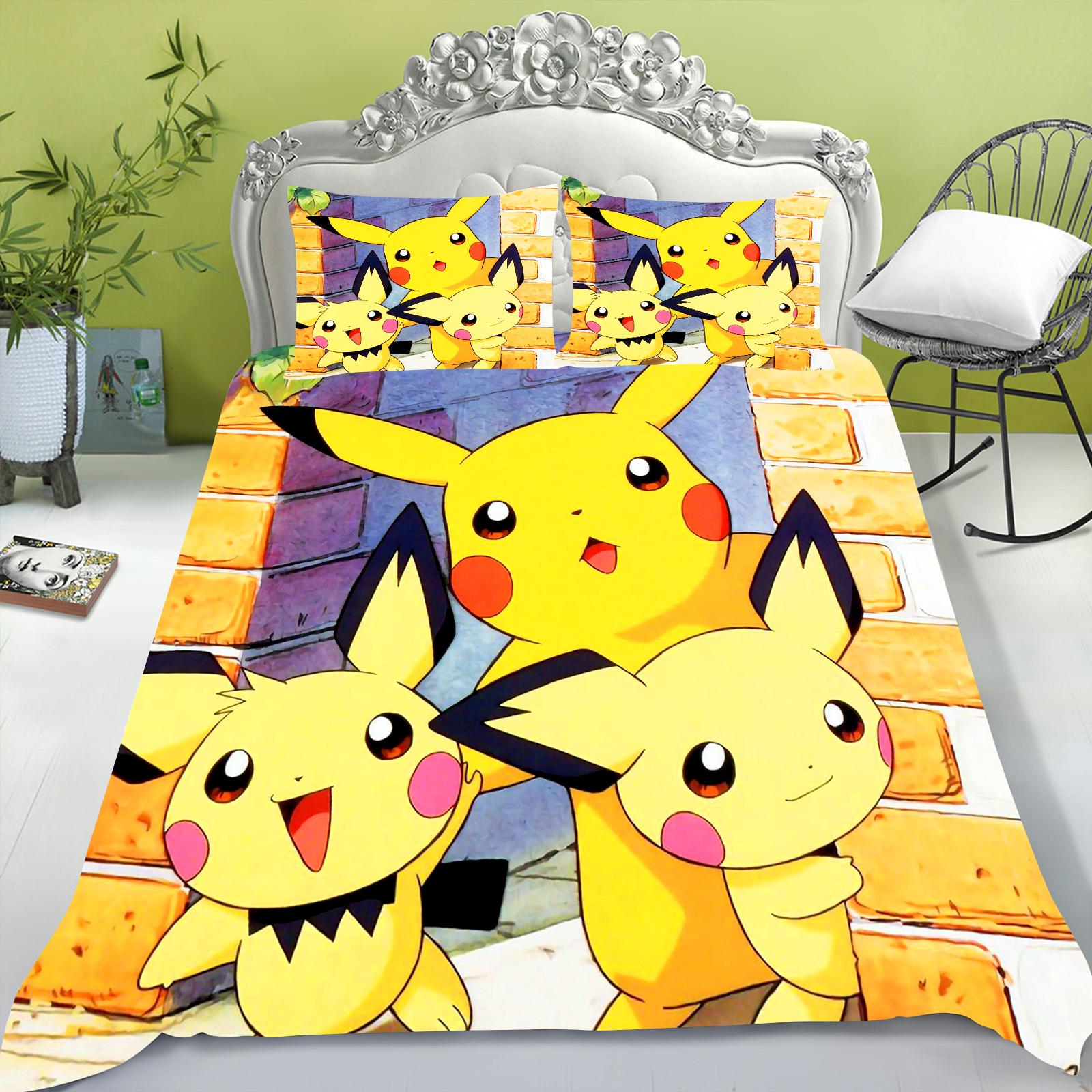 Cute Lightning Mouse Duvet Cover 100% Polyester Bedding Set Children S Bedding Set Comforter Sets King Size Twin 135x200cm