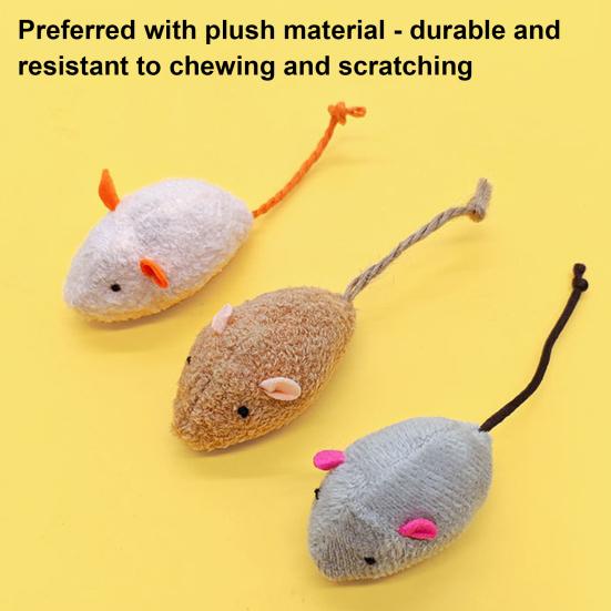 Plush Mouse Cat Toy Soft Stuffed Mouse Toy with Rope Tail Prefilled Catnip Mouse Toy for Indoor Cats Play Hunting And Exercise