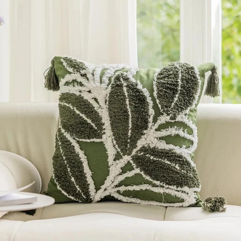 Geknoopte Kussensloop Met Kwastje Mori Stijl Decoratieve Kussensloop Funda Cojin Woonkamer Bank Kussenhoes Home Decor 45x45CM 45x45cm