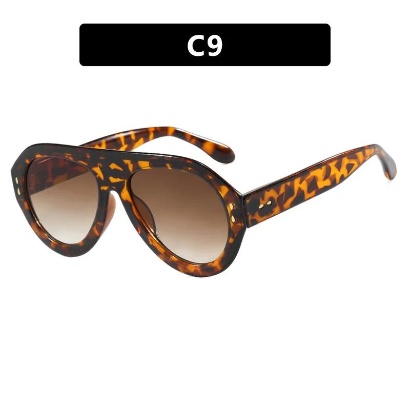 New Oversized Ins Popular Fashion Pilot Women Sunglasses Retro Red Rivet Sun Glasses Female Fashion Outdoor Glasses UV400