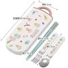 Skater Children's Antibacterial Slide Trio Set Lunch Box Chopsticks Spoon Fork Sanrio Characters X Akiko Obuchi Girls Made In Japan TACC2AG-A