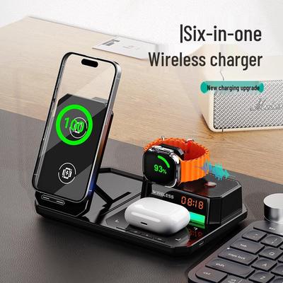 Cross-Border Multifunctional 6-in-1 Wireless Charging Station for Phones, Earphones, and Watches