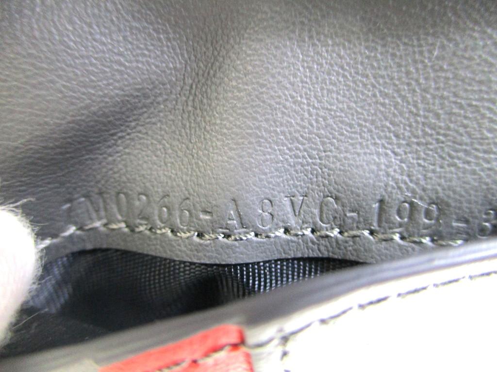 Authentic FENDI Gray Red Leather Bifold Bil Wallet Compact Wallet #b175  Certified - Refurbished