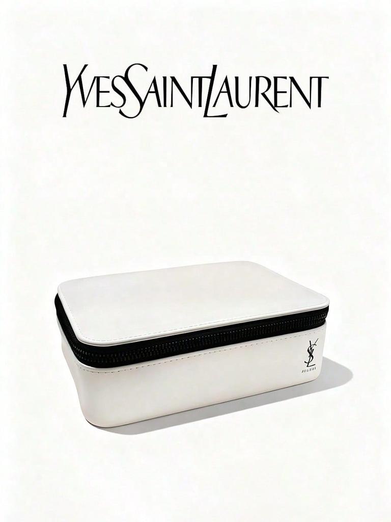 Cosmetics Storage Box, Large Capacity Toiletry Bag, Handbag, Travel Portable, White