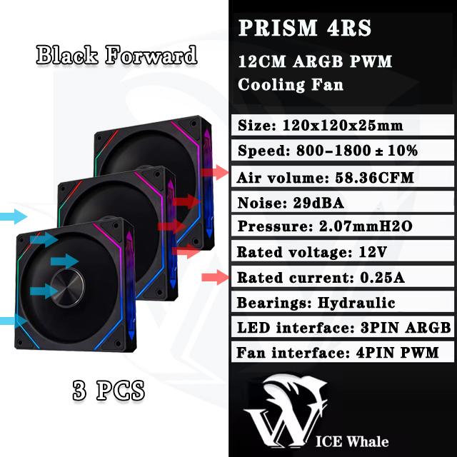 LDPCSJ Prism 4RS 120mm ARGB PC Case Fan with Infinity Mirror Design Motherboard Sync 4PIN PWM CPU Cooler Ventilador Fuel Injectors 6