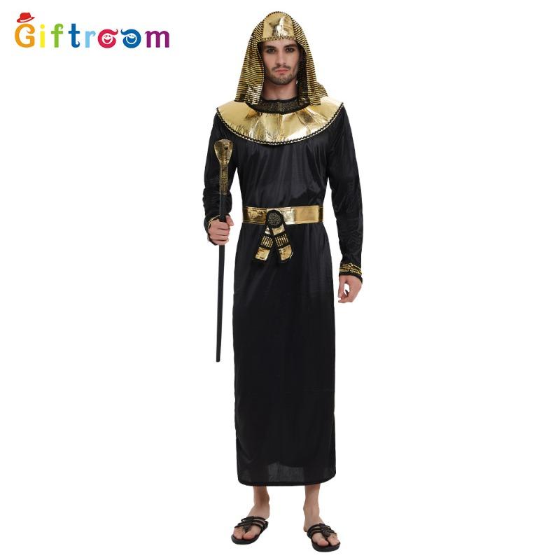 Halloween Masquerade Pharaoh Cleopatra Costume Adult Egyptian Priest Stage Performance Costume
