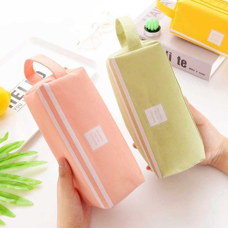 Double-Layer Oxford Cloth Stationery Bag - Large Capacity Pencil Case for Students