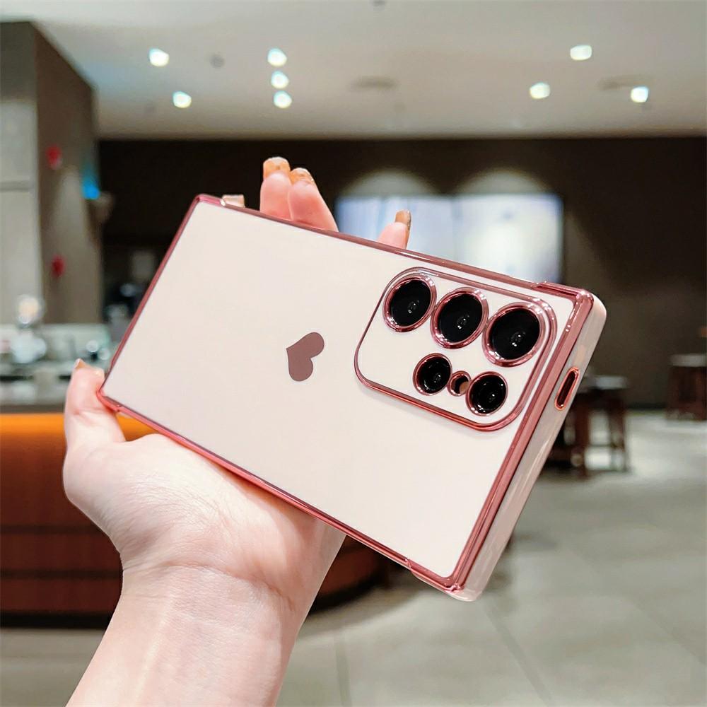 Pro Samsung Galaxy S26 Ultra Pouzdro Zadní kryt telefonu z TPU Pokovený vzor srdce