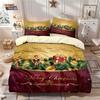 3-teiliges Weihnachtsgeschenk Kranz Bedruckter Kern Kostenloses Bettwäsche-Set Weich und Bequem Schlafsaal Schlafzimmer Mehrere Größen Maschinenwaschbar