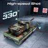 13 Channel 2.4G RC Tracked Simulation Army Tank Water Bomb Spray with 330° Rotating Turret One-Key Auto Demo Sound & Light & Smoke Military Vehicle