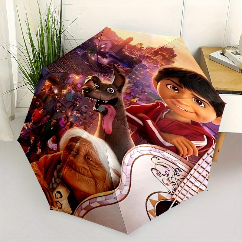 

Coco Vibrant Movie Characters Cartoon Umbrella, Portable 3-Fold Compact Umbrella, Suitable for Camping, Hiking and Travel, Ideal Easter Birt